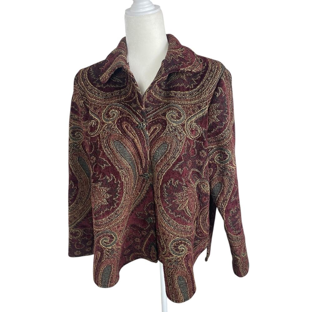 VTG Silverado New Mexico Paisley Tapestry Blazer Jacket Sz M Southwest Artsy USA - Picture 3 of 13